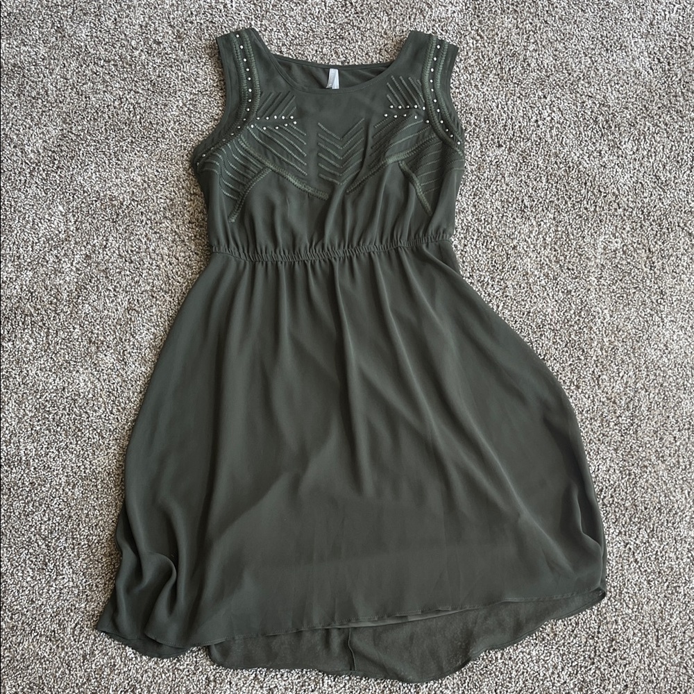Vanity Olive Green Sleeveless Dress